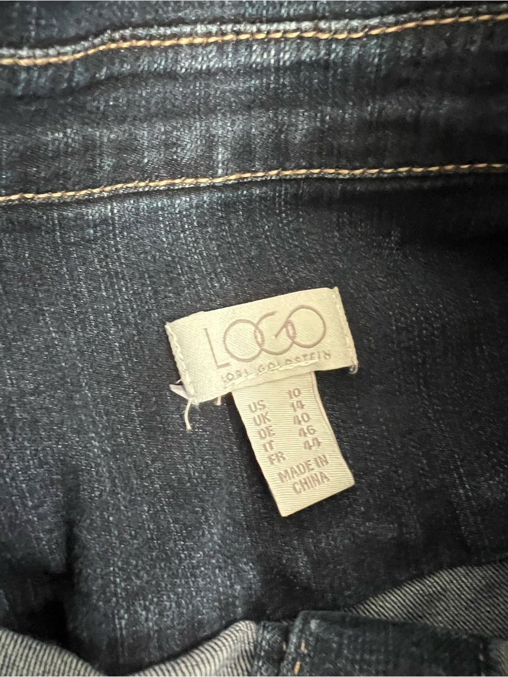 LOGO Lori Goldstein Denim Jacket Womens Size 10 Dark Wash Button Front NWOT - Picture 8 of 12